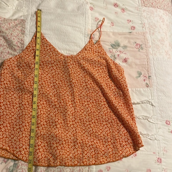 Orange Flower Spaghetti Strap Top, size L - Picture 3 of 4